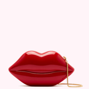 Affordable Designer Brand Lulu Guinness Classic Red Medium Lips Clutch Bag