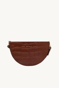 Affordable Designer Brand Chylak Saddle Clutch "glossy caramel crocodile"